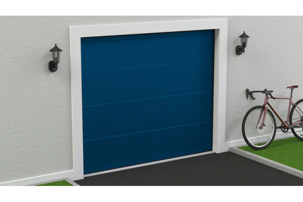 Motorized sectional garage door navy blue